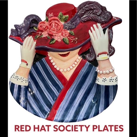 Susan Winget Other - Susan Winget Red Hat Society Plates (Set of 3)